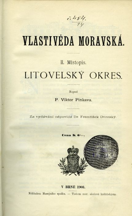 Vlastivěda moravská. II. Místopis. Litovelský okres.