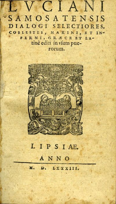 DIALOGI SELECTIORES, COELESTES, MARINI, ET INFERNI, GRAECE ET LAtine editi in usvm puerorum.