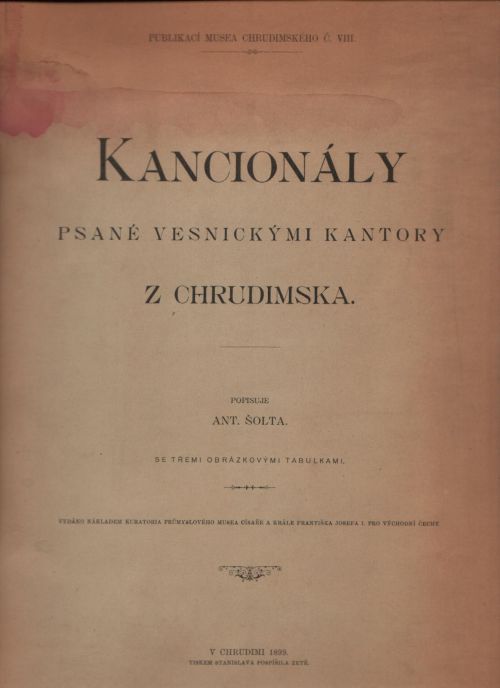 Kancionály psané vesnickými kantory z Chrudimska