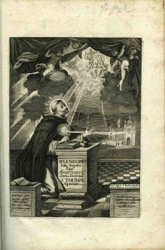 THESES THEOLOGICAE, Quas INFRACTO RELIGIONIS CHRISTIANAE ATHLANTI, SUPREMO THEOLOGORUM REIPUBLICAE MODERATORI, ACERRIMO VERITATIS PROPUGNATORI, STELLATO DOMINICANI EMPIREI APOLLINI, LERNAEAE HAERESUM HYDRAE VICTRICI HERCULI, DIVINAE MENTIS INTERPRETI, MUNDI ORACULO, ORBIS PRODIGIO, SAPIENTISSIMO DEILOQVENTISSIMO D. THOMAE DE AQUINO DOCTORI ANGELICO, In Debitum gratitudinis Pensum, Venerationem ac Cultum. NEC NON INCLYTO AC FLORENTISSIMO IN UNIVERSA ORBIS PERIPHERIA CELEBERRIMO Divi Patriarchae Dominici ORDINI Collegium Micro-Pragense FF. Carmelitarum Discalceatorum D. O. C.