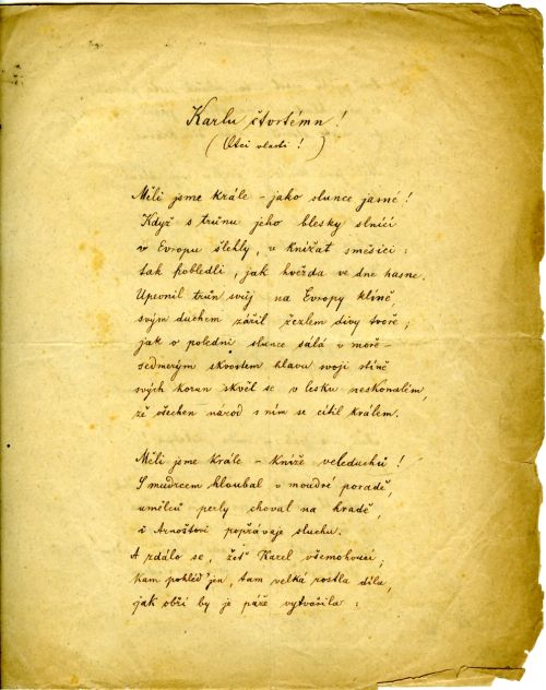 Karlu čtvrtému! (Otci vlasti!).