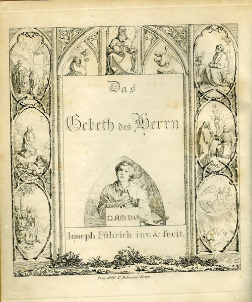 Pater Noster en 9 feuilles dessinées et gravées a l´eau forte par Joseph Fürich, accompagnées d´un texte détaillé par Antoine Müller, ...