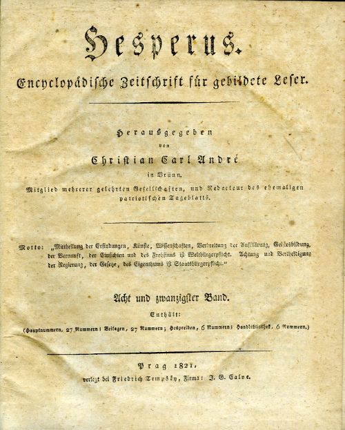 Hesperus, ein Nationalblatt für gebildete Leser. ...