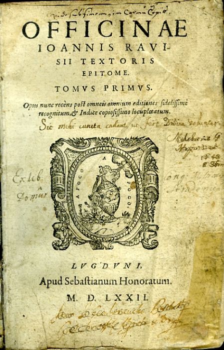 OFFICINAE IOANNIS RAVISII TEXTORIS EPITOME. TOMVS PRIMVS. TOMVS SECVNDVS + pod samostatným názvem část třetí.