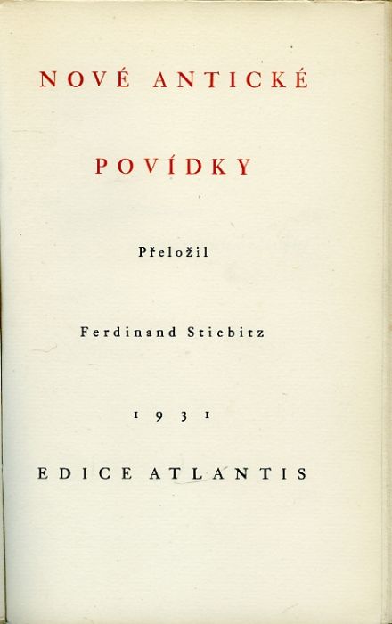 Nové antické povídky.