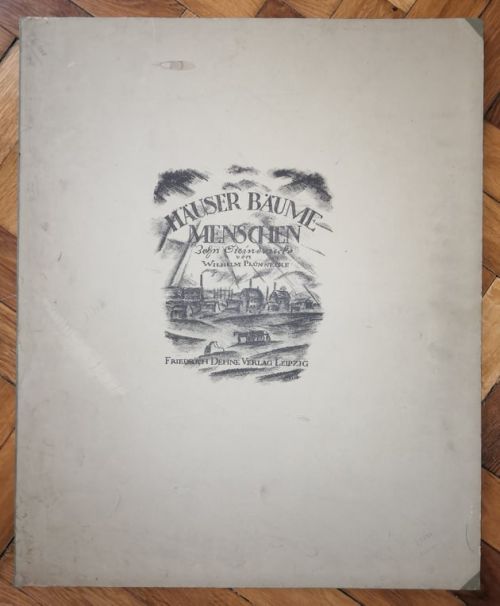 Häuser Bäume Menschen. Zehn Steindrucke.