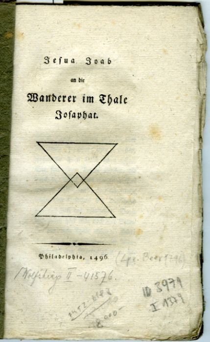 Jesua Joab an die Wanderer im Thale Josaphat.