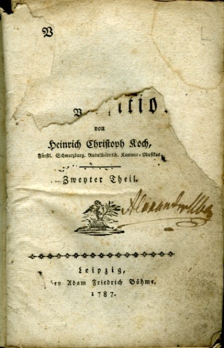 [Versuch einer Anleitung zur Composition.] ... Zweyter Theil [von drei].