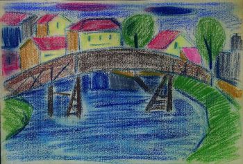 Dřevěný most přes řeku