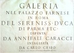 Galeria nel Palazzo Farnese in Roma del Sereniss, Duca di Parma etc. dipinta da Annibale Caracci intagliata da Carlo Cesio.