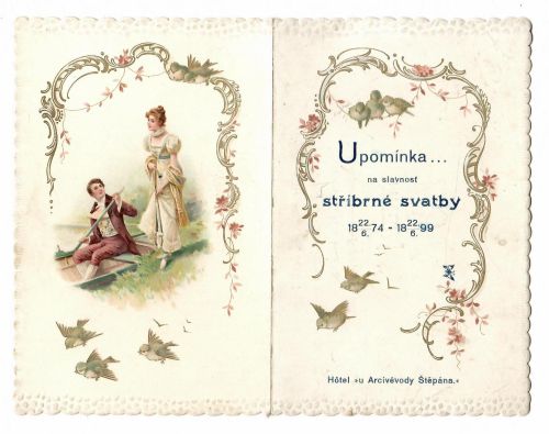 Upomínka ... na slavnost stříbrné svatby 22. 6. 1874 - 22. 6. 1899. 