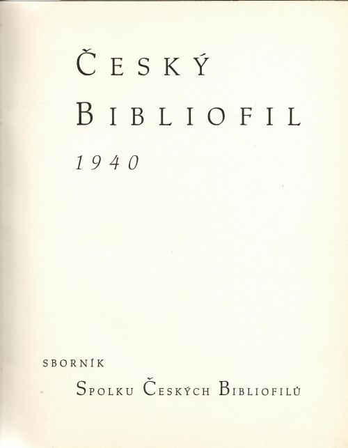 Český Bibliofil 1940.