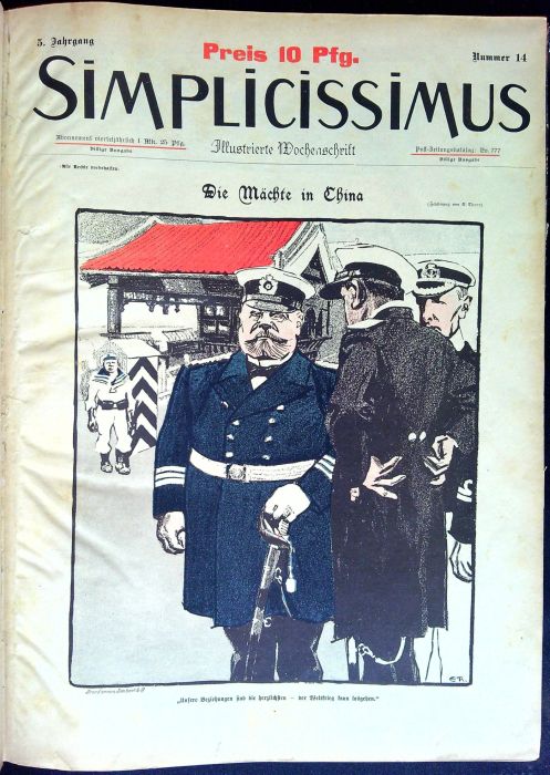 Simplicissimus. Illustrierte Wochenchrift. 5. Jahrgang, Nummer 14-26, 40-52.