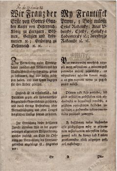 Cirkulář - "Pro warowánj mnohých rozepřj mezy mlynářemi a mlecemi gest patrného vrčenj zapotřeby, to mlynářowé mlecům konati magj, a co gim naproti tomu za gegjch prácy náležj".