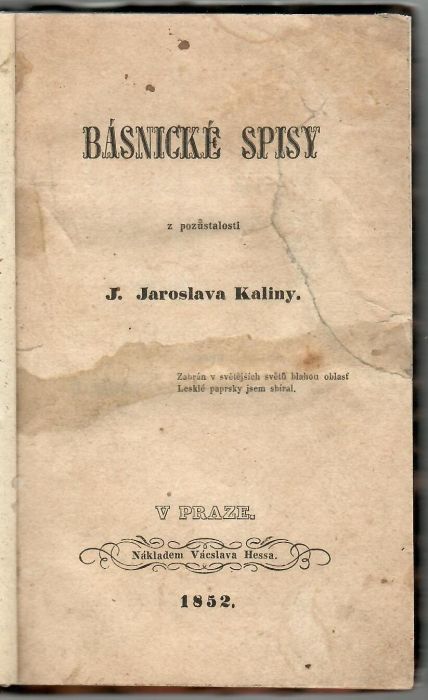 Básnické spisy z pozůstalosti.