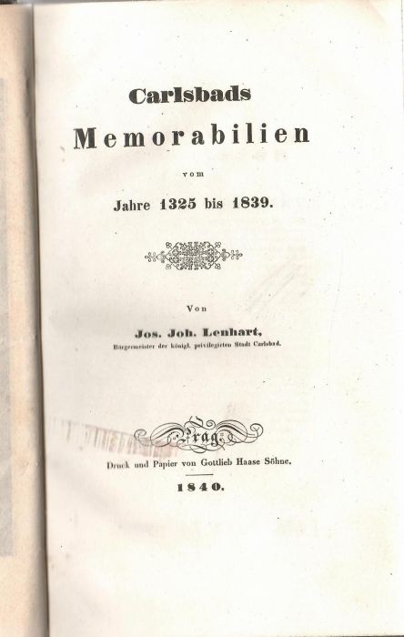 Carlsbads Memorabilien vom Jahre 1325 bis 1839.