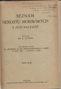 Seznam nerostů moravských a jich nalezišť.