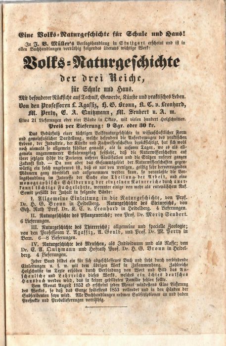 Kurze Uebersicht der geognostischen Verhältnisse Böhmens. Fünf Vorträge, gehalten im naturwissenschaftlichen Vereine Lotos im Jahre 1853.