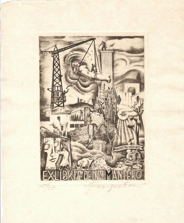 Ex libris Dr. Ing. Mantero