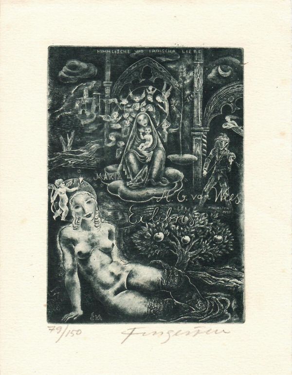 Himmlische und irdische Liebe. Ex libris M. G. van Wees.