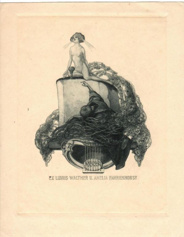 Ex libris Walther U. Anelia Fahrenhorst