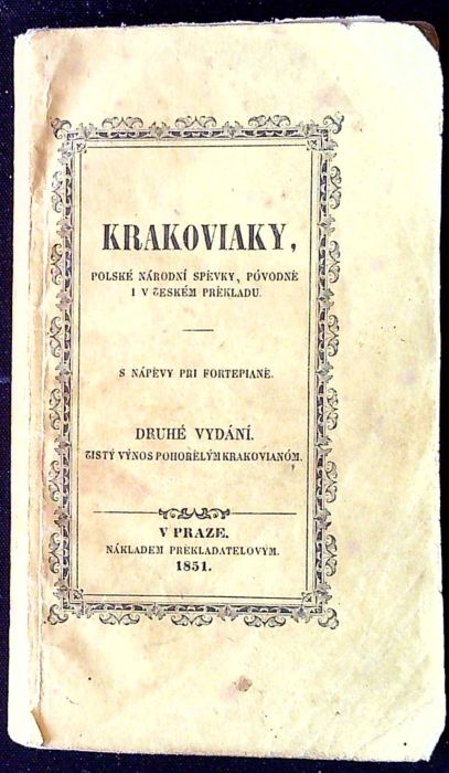 Krakoviaky, polské národní spěvky, póvodně i v českém překadu.  nápěvy pri fortepianě.