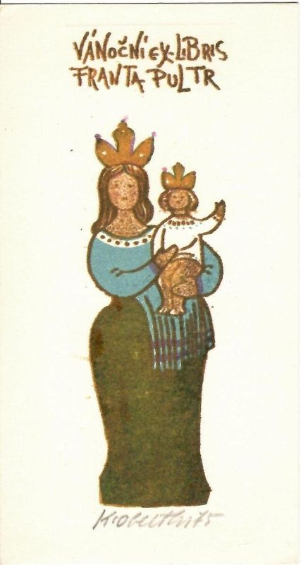 Vánoční ex libris Franta Pultr