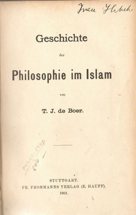 Geschichte der Philosophie im Islam.