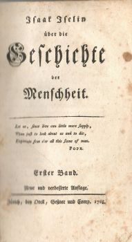 Über die Geschichte von Menschheit. Erster + Zweiter Band.