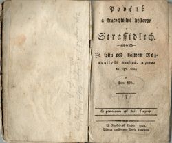 Poučné a kratochwilné hystorye o Strassidlech. Ze spisu pod názvem Rozmanitosti wytažená, a znowa do tisku daná od Jana Hýbla.