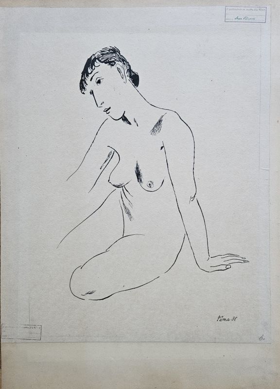 Sedící ženský akt