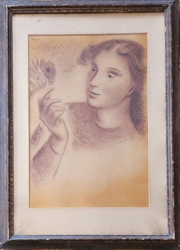 Portrét dívky s květinou