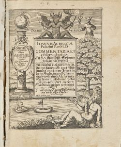 IOANNIS AGRICOLAE Palatini P. et M. D COMMENTARIA ET observationes. In die Chymische Artzeney Johannis Poppii In welchem viel gewaltige geheime handgriffe auch etlich hundert gantz newe Process bei, des in Medicina und Chirurgia so wohl auch Alchymia oder transmutatione metallorum gefunden werden.  Allen Standes Personen hochnutzlich zulessen. Erster Theil .... Darinnen alle Process mit fleiss eaminirt, von den Irrungen corrigirt, und mit etlich hundert newen Processen, geheimen Handgriffen/ aus eigener Erfahrung vermehrt und illustrirt. Auch der rechte und warhafftige Gebrauch der Artzeneyen/ mit etlich hundert Historien verificirt. Darneben was in Chirurgia und Alchimia oder transmutation et matallorum damit zu verrichten gründlichen offenbahret Allen Standes=Personen/ Medicis, Chirurgis, Chymicis, Balbirern/ Feld=Scherern/ Ross=ärtzen/ Goldschmieden/ und allen Haus=Wirthen hochnützlich zu lesen und zu gebrauchen.