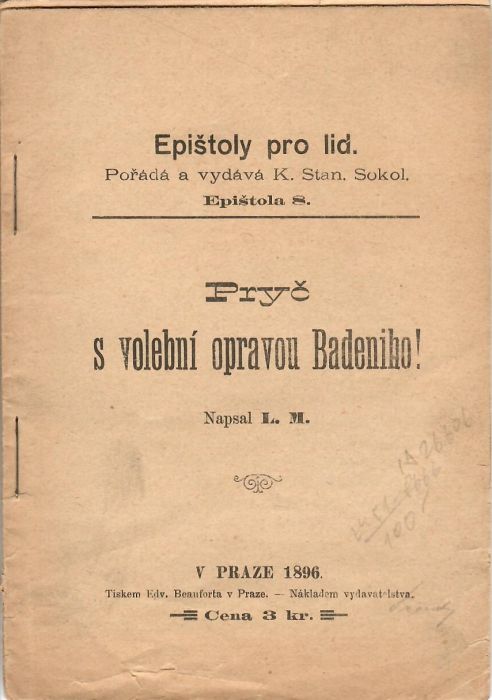 Pryč s volební opravou Badeniho!