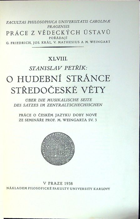O hudební stránce středočeské věty. Über die musikalische Seite des Satzes im zentraltschechischen.