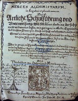 Merces Alchimistarvm in singulari et plurali numero. Das ist: Artliche Schulführung vnd Vnterweisung, filius doctrinae, der sich nicht wil warnen lassen, mit geringen, in effectu, Experime[n]ten und leichtem Fewer, sein Hauss und Hoff, .......