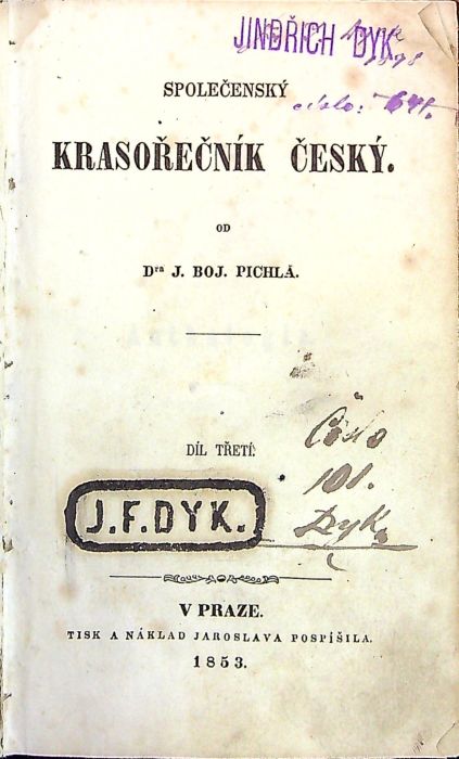 Společenský krasořečník český. Díl I.-III. (Komplet)