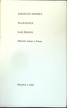 Vlaštovky nad řekou. Několik básní o Praze.