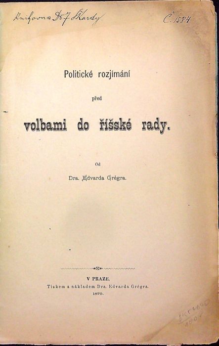 Politické rozjímání před volbami do říšské rady.