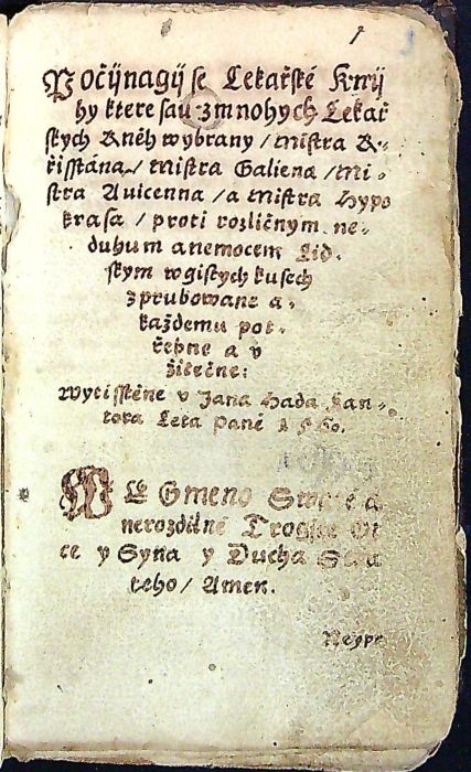 Lekarzske k njžky z mnohych knjh lijkařských wybrané Mistra Křisstana Y giných p[ro]ti neduhum a nemocem rozličným w gistých kusých z prudowané každému potřebné y vžitečné.