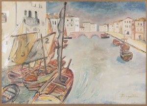 Hafen mit Brücke