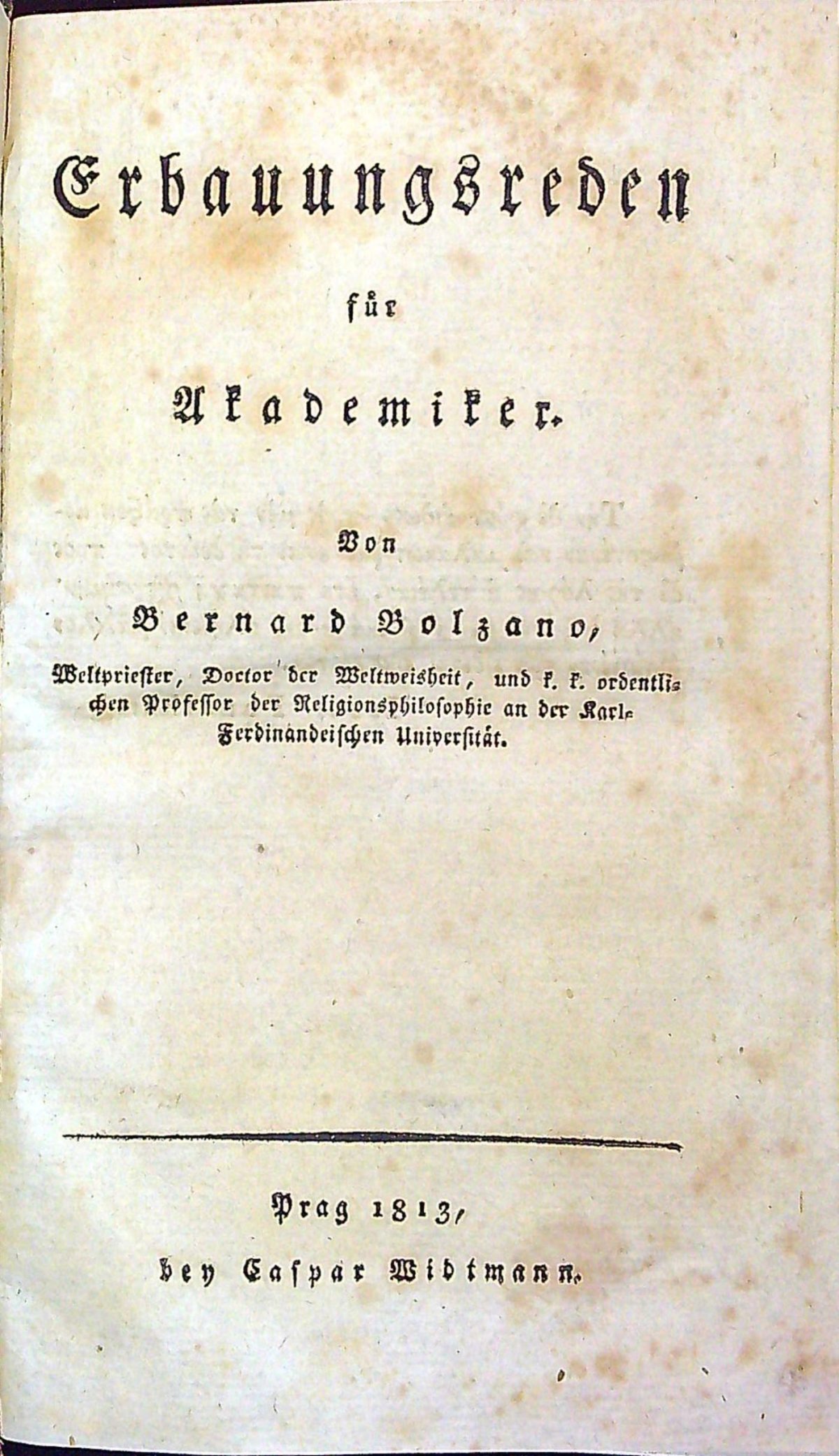 Erbauungsreden für Akademiker.