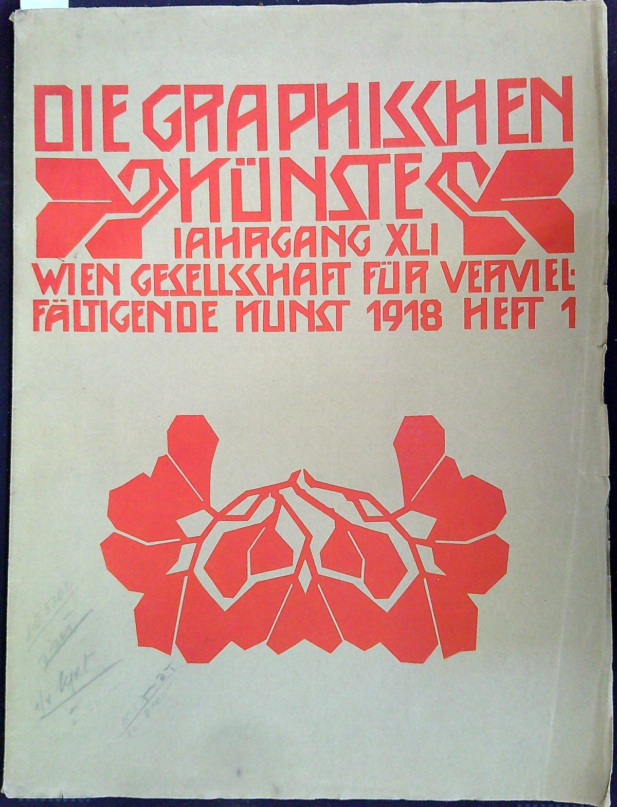 Die graphischen Künste. Jahrgang XLI. Heft 1-4 (in drei Heften, cmplt.).