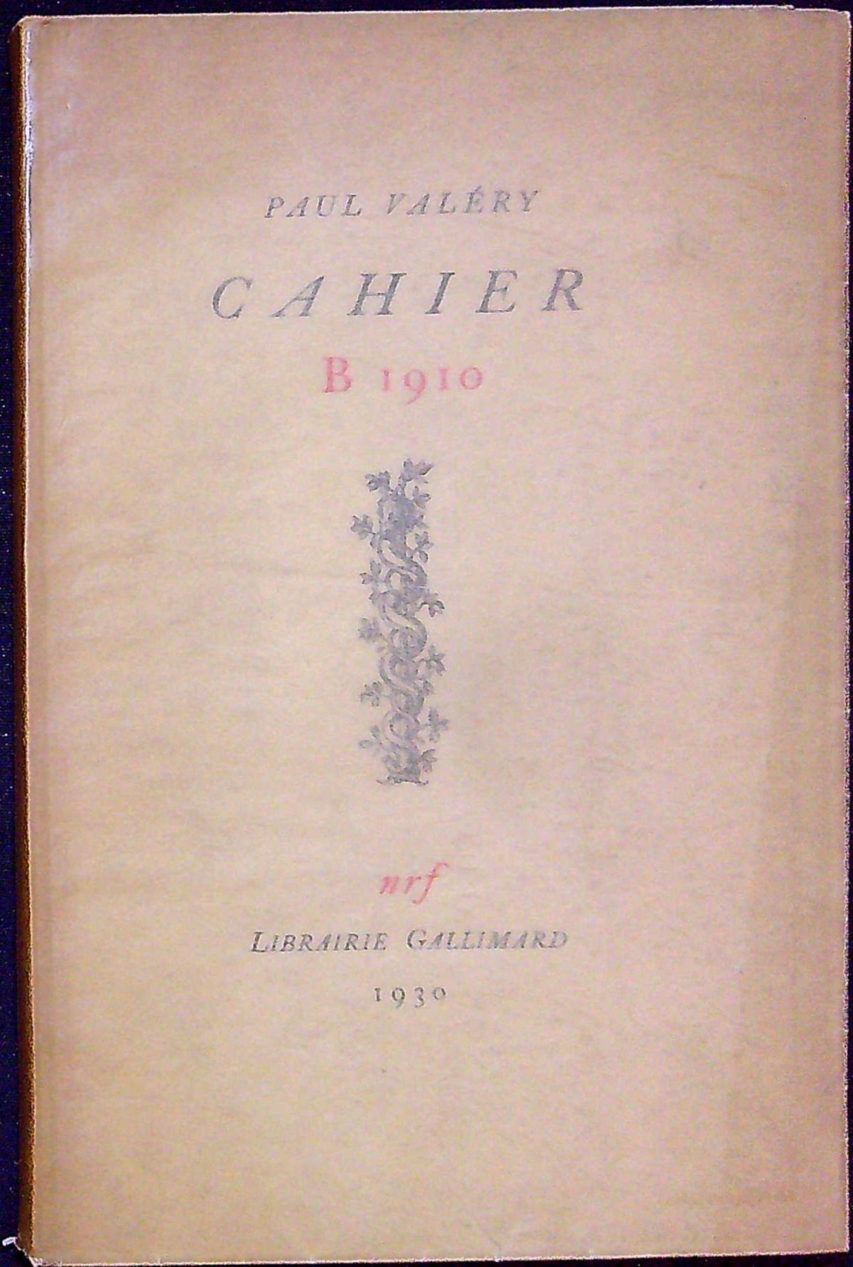 CAHIER B 1910