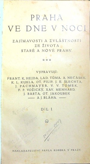 Praha ve dne v noci. Zajímavosti a zvláštnosti ze života staré i nové Prahy.