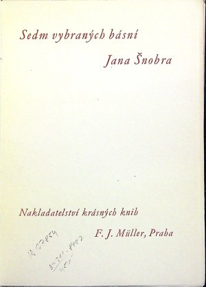 Sedm vybraných básní Jana Šnobra.