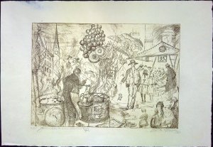 Jahrmarkt in einem Bündner Dorf (vesnice v Graubündenu ve Švýcarsku)